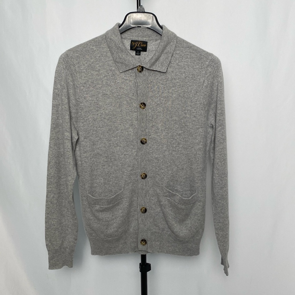 J. Crew Gray Men's Cashmere Cardigan Sweater